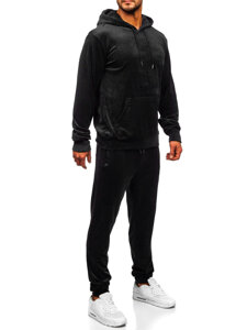 Men's Velour Tracksuit with hood Black Bolf 8C1171