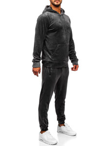 Men's Velour Tracksuit with hood Graphite Bolf 8C1171