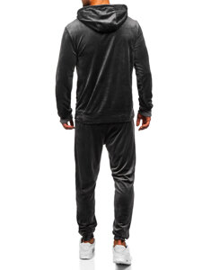 Men's Velour Tracksuit with hood Graphite Bolf 8C1171