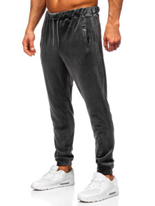 Men's Velour Tracksuit with hood Graphite Bolf 8C1171