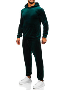 Men's Velour Tracksuit with hood Green Bolf 0002A