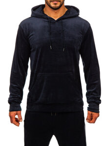 Men's Velour Tracksuit with hood Navy Blue Bolf 8C1171