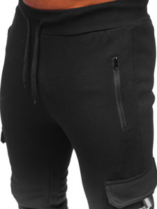 Men's Warm Cargo Sweatpants Black Bolf HW2207