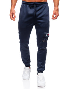 Men's Warm Cargo Sweatpants Navy Blue Bolf HW2206