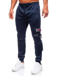 Men's Warm Cargo Sweatpants Navy Blue Bolf HW2206