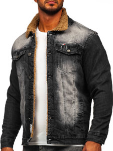 Men's Warm Denim Jacket Black Bolf MJ520N