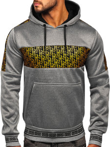 Men's Warm Printed Hoodie Grey Bolf HM526