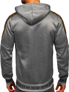 Men's Warm Printed Hoodie Grey Bolf HM526