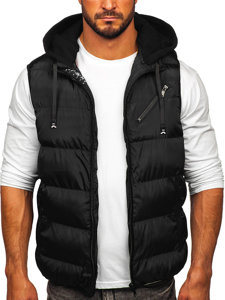 Men's Warm Quilted Gilet with Hood Black Bolf 7126