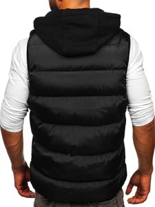 Men's Warm Quilted Gilet with Hood Black Bolf 7126