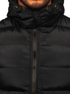 Men's Warm Quilted Gilet with Hood Black Bolf 7129