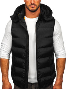 Men's Warm Quilted Gilet with Hood Black Bolf 7129