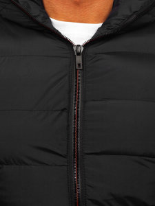 Men's Warm Quilted Gilet with Hood Black Bolf 7M805