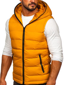 Men's Warm Quilted Gilet with Hood Camel Bolf 7M805