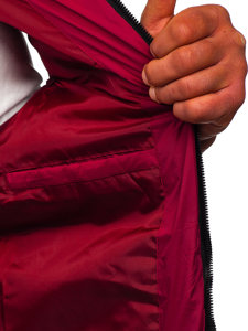 Men's Warm Quilted Gilet with Hood Claret Bolf 7M805