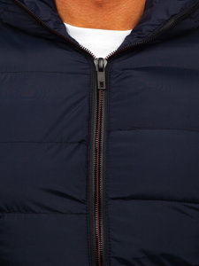 Men's Warm Quilted Gilet with Hood Navy Blue Bolf 7M805