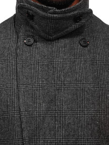 Men's Warm Winter Checkered Coat Graphite Bolf 1191-1