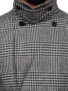 Men's Warm Winter Checkered Coat Grey Bolf 1192