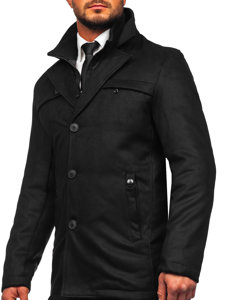 Men’s Winter Coat with Detachable Stand Up Collar Black Bolf M3137