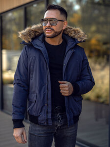 Men's Winter Jacket Navy Blue Bolf 2019