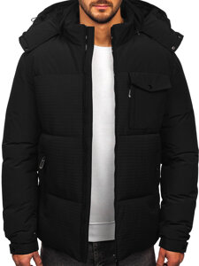 Men's Winter Jacket with hood Black Bolf 19M1292