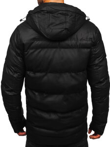 Men's Winter Jacket with hood Black Bolf 22M327