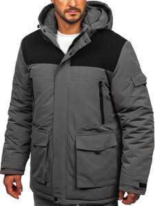 Men's Winter Jacket with hood Graphite Bolf 22M322