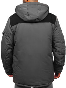 Men's Winter Jacket with hood Graphite Bolf 22M322