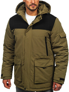 Men's Winter Jacket with hood Khaki Bolf 22M322