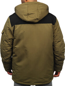 Men's Winter Jacket with hood Khaki Bolf 22M322