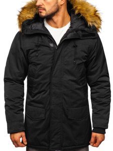 Men's Winter Parka Alaska Jacket Black Bolf HZ8109