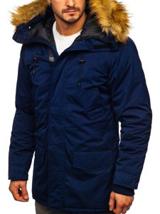 Men's Winter Parka Alaska Jacket Navy Blue Bolf HZ8109