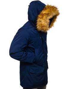 Men's Winter Parka Alaska Jacket Navy Blue Bolf HZ8109