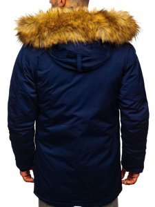 Men's Winter Parka Alaska Jacket Navy Blue Bolf HZ8109