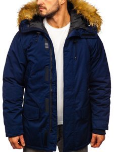 Men's Winter Parka Alaska Jacket Navy Blue Bolf HZ8109