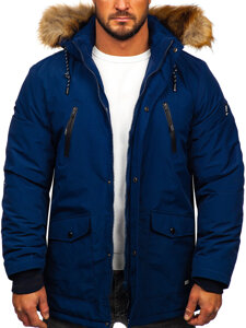 Men's Winter Parka Alaska Jacket Navy Blue Bolf WX032C