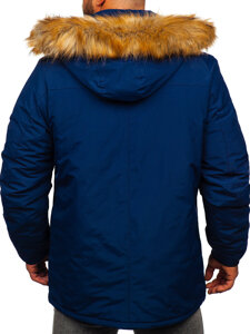 Men's Winter Parka Alaska Jacket Navy Blue Bolf WX032C