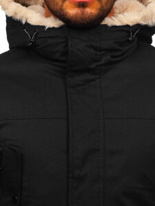 Men’s Winter Parka Jacket Black Bolf 22M317