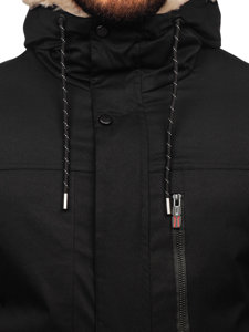 Men's Winter Parka Jacket Black Bolf 22M37