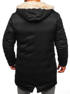 Men's Winter Parka Jacket Black Bolf 22M37