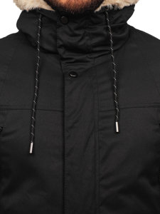 Men's Winter Parka Jacket Black Bolf 22M51