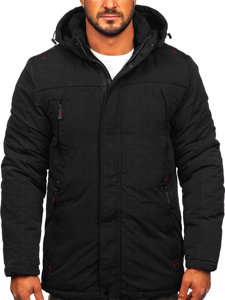 Men's Winter Parka Jacket Black Bolf 5M717