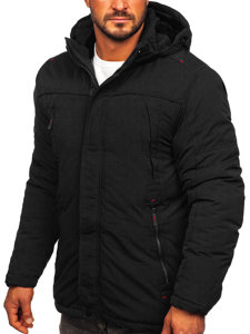 Men's Winter Parka Jacket Black Bolf 5M717