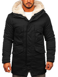 Men's Winter Parka Jacket Black Bolf M115