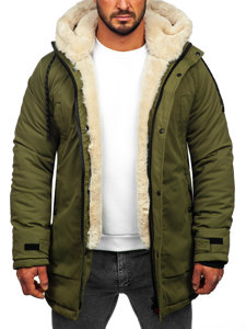 Men's Winter Parka Jacket Green Bolf 22M52