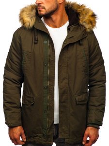 Men's Winter Parka Jacket Green Bolf 5284