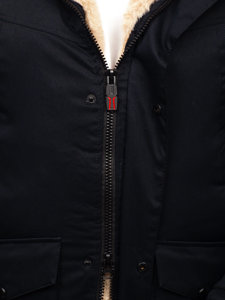 Men's Winter Parka Jacket Navy Blue Bolf 22M50