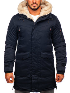 Men's Winter Parka Jacket Navy Blue Bolf 22M50