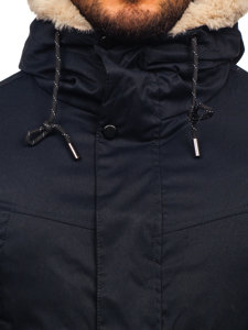 Men's Winter Parka Jacket Navy Blue Bolf 22M50