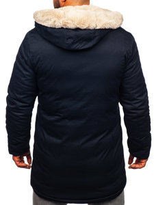 Men's Winter Parka Jacket Navy Blue Bolf 22M52